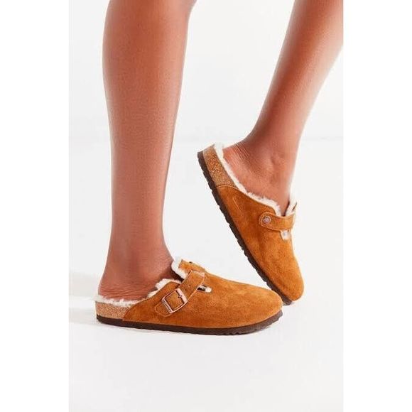 Anthropologie Birkenstock Boston Shearling Clogs